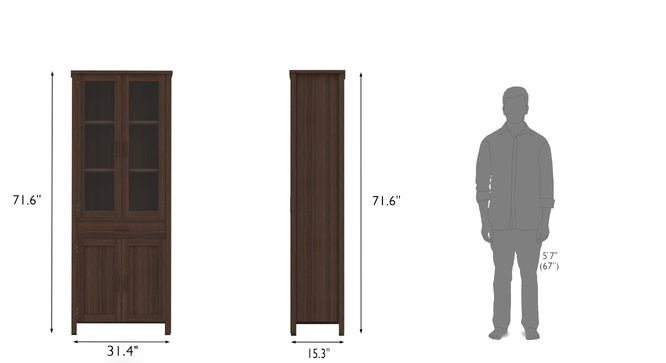 Netherland Bookshelf (65-Book Capacity)(Dark Walnut)